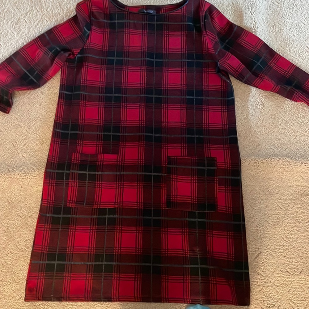 Black red plaid dress